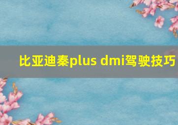 比亚迪秦plus dmi驾驶技巧